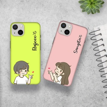 Customize Couple Name Mobile Cover